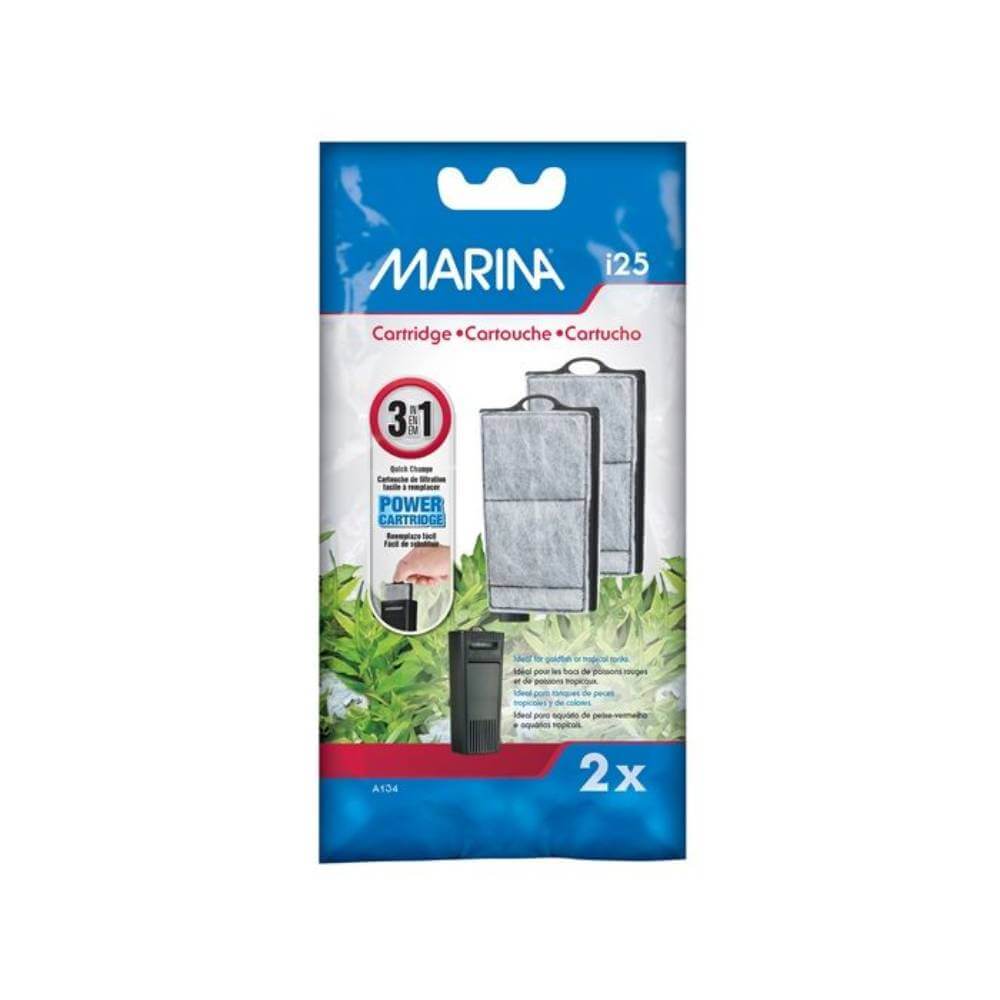 Marina Replacement Cartridge pack includes two aquarium filters for ammonia removal.