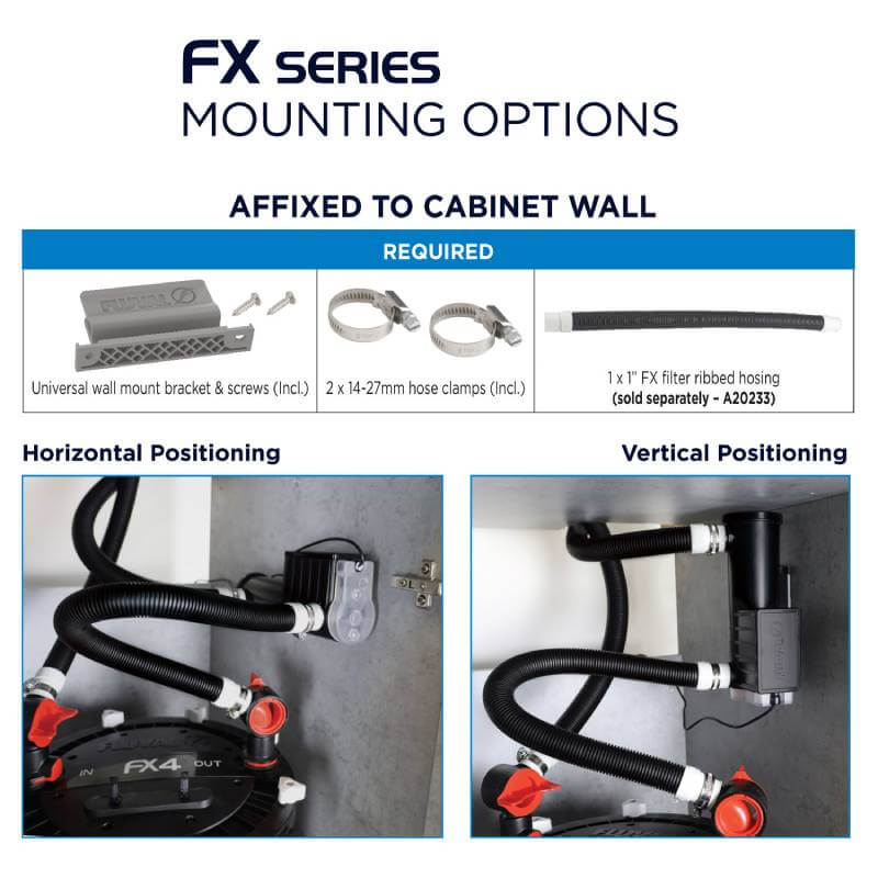 Fluval FX UVC In-Line Clarifier mounting kit with brackets and screws fits aquarium filter setups.
