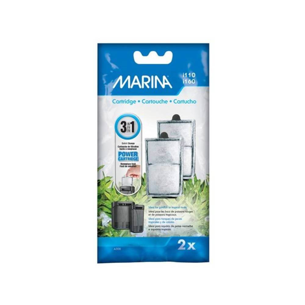 Marina Replacement Cartridge pack includes two aquarium filters for ammonia removal.
