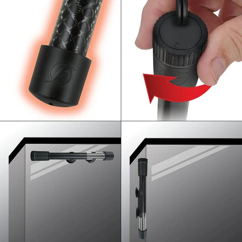 Adjusting a Fluval T100 Heater in a fish tank.