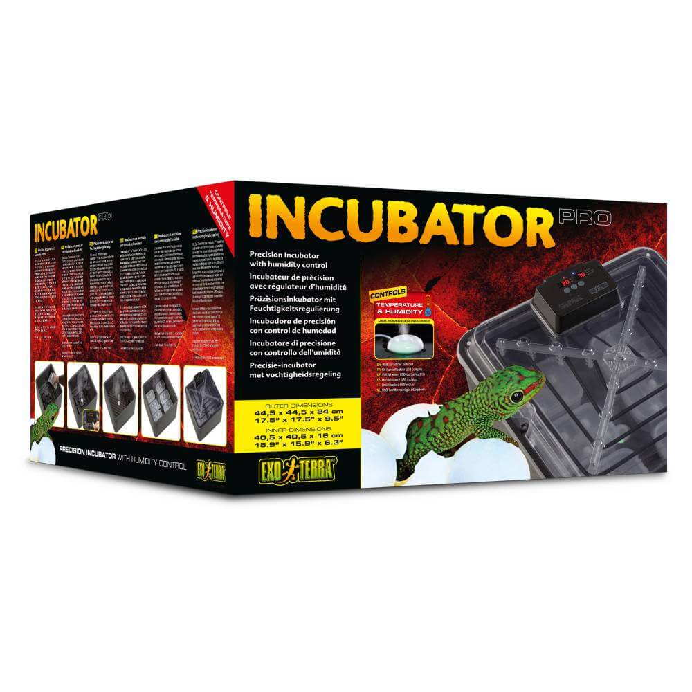 Exo Terra Precision Incubator with digital temperature and humidity control for reptile eggs.