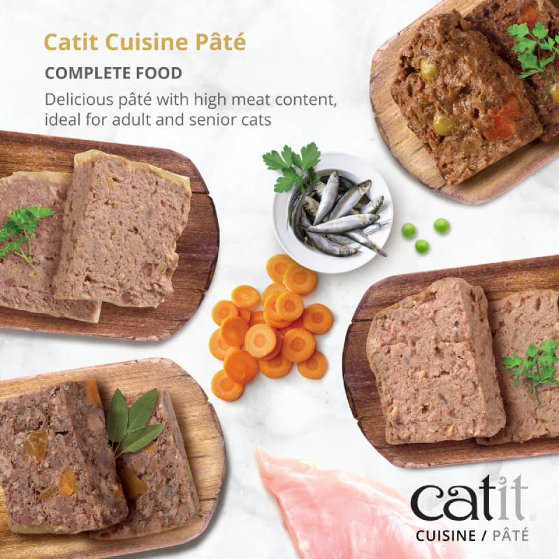 Catit Cuisine Pate Variety 12x95g grain-free cat food with sardines, carrots & parsley.