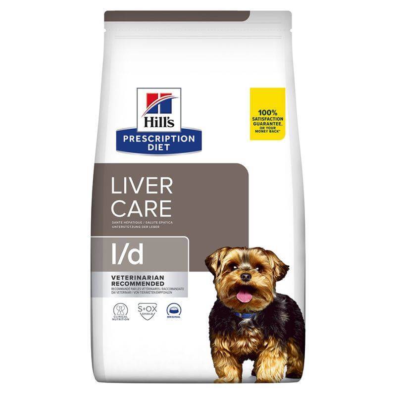 Hills Prescription Diet Canine L/D dog food for dogs with liver disorders.