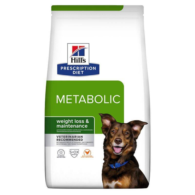 Hills Prescription Diet Canine Metabolic dog food for weight loss and healthy maintenance.