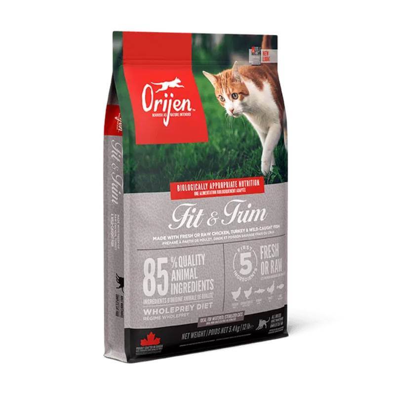 Orijen Fit & Trim Cat Food: high protein, biologically appropriate dry food for cats.