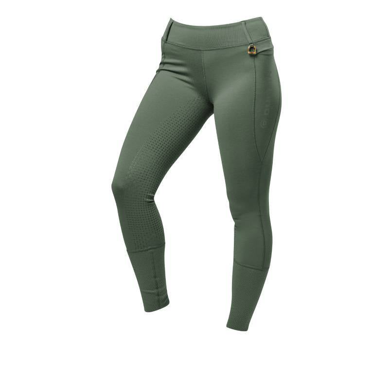 Dublin Cool It Everyday Riding Tights in olive green with textured detail and Comfort Dry tech.