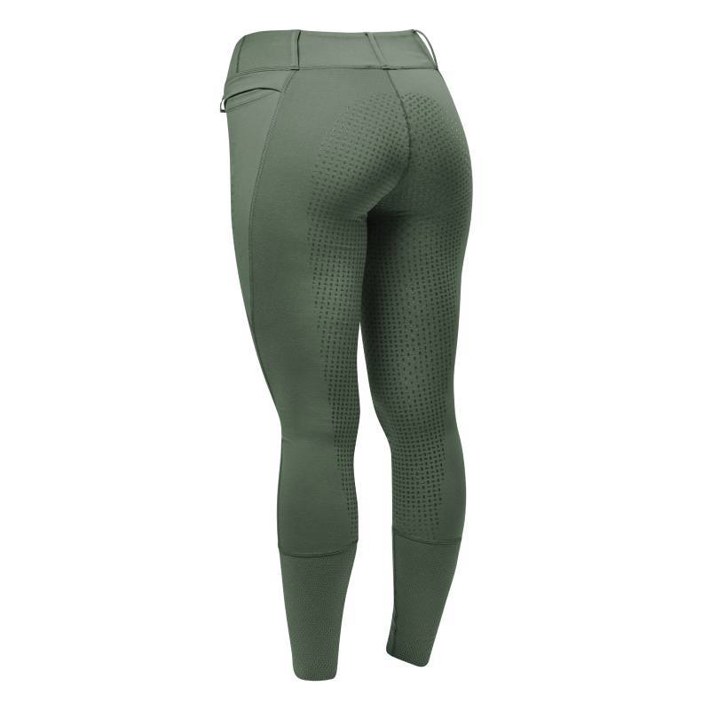 Dublin Cool It Everyday Olive Green Riding Tights with Comfort Dry, shown on a mannequin.