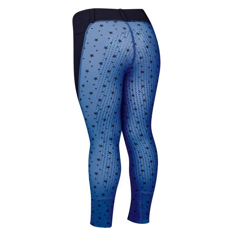 Dublin navy star riding tights, full grip seat, for kids, from Dublin.