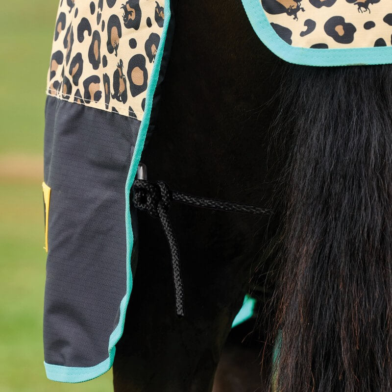 Saxon Defiant 600D Combo Neck Medium Weight Turnout Rug 200G Leopard Print