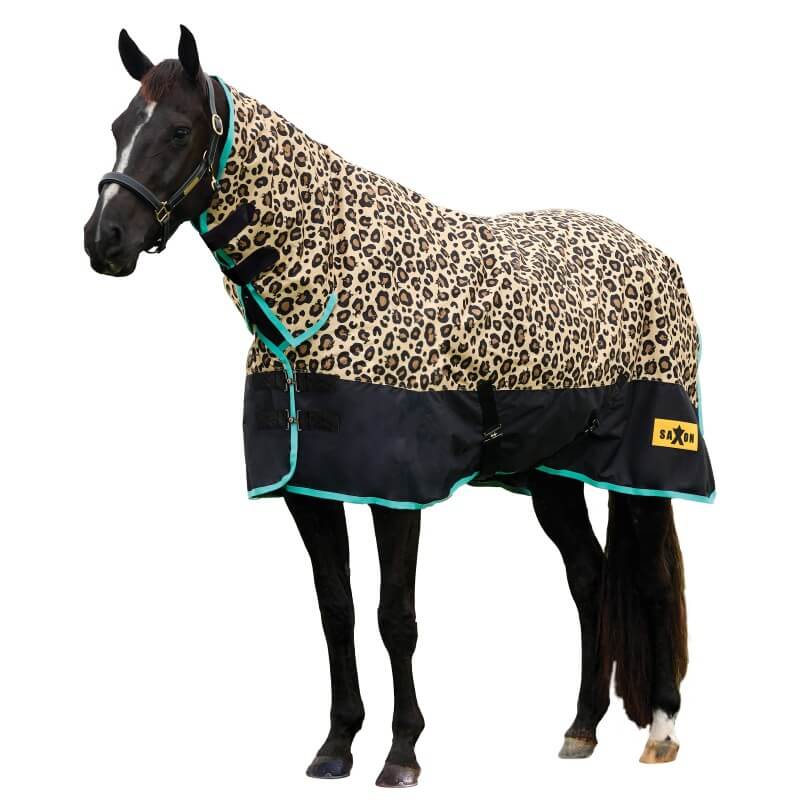 Saxon Defiant 600D Combo Neck Medium Weight Turnout Rug 200G Leopard Print