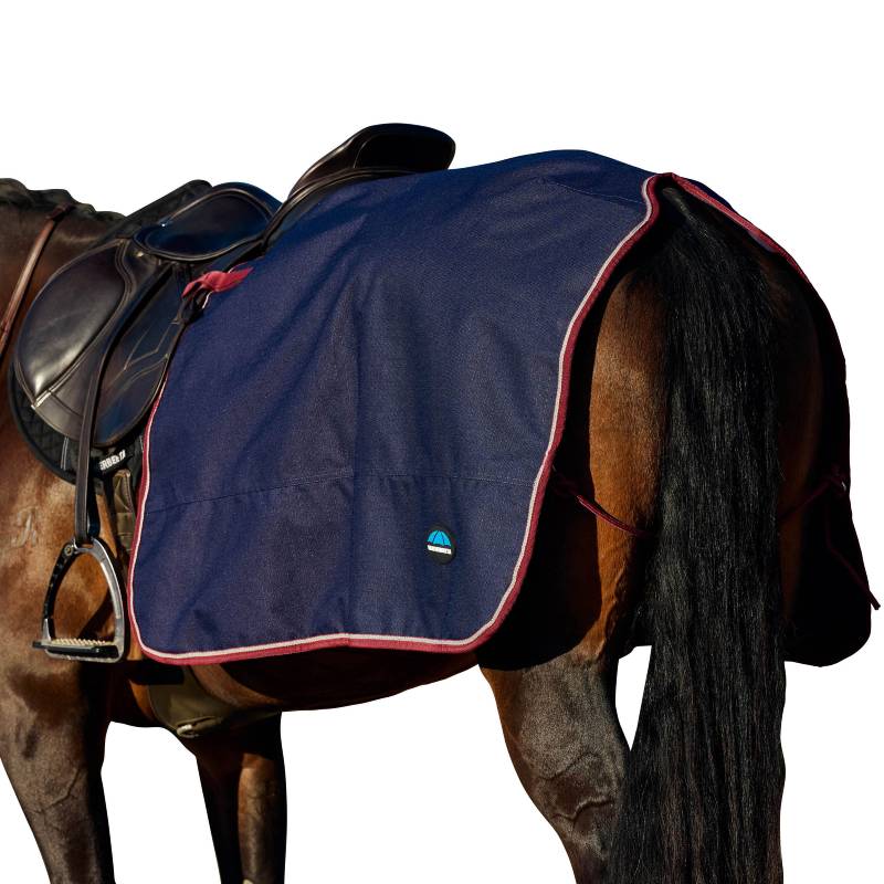 A horse in a Weatherbeeta Essential Fleece Lined Light Weight Quarter Sheet, side view.