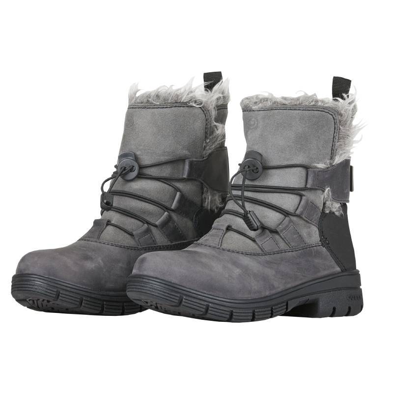 Dublin Boyne Boots Grey Adult by Dublin, gray leather with faux fur lining and black soles.