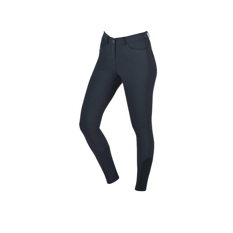 Ink navy Dublin Shelby full seat breeches for adults on a white background.