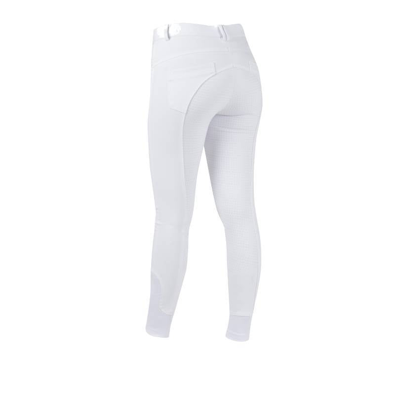 Dublin Shelby Full Seat Breeches in white for adults, shown against a plain background.
