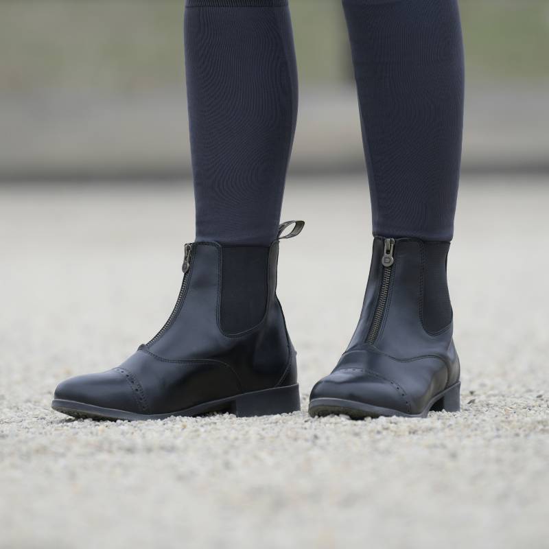 Dublin Foundation Zip Paddock Boots II for kids in classic black full-grain leather.