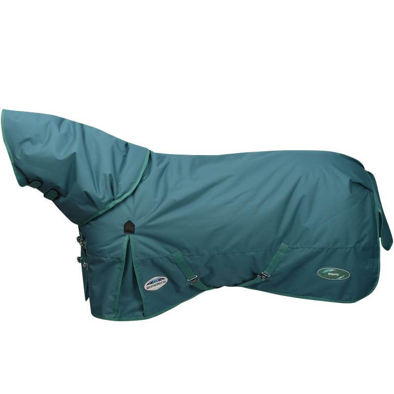 Weatherbeeta Green-Tec 1200D Detach-A-Neck Light Weight Plus in Dragonfly Blue/Bottle Green.