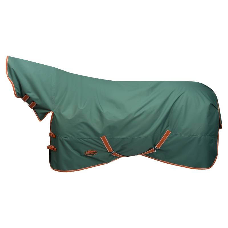 Weatherbeeta ComFiTec Tyro Combo Neck Medium Green/Burnt Orange/White turnout rug.