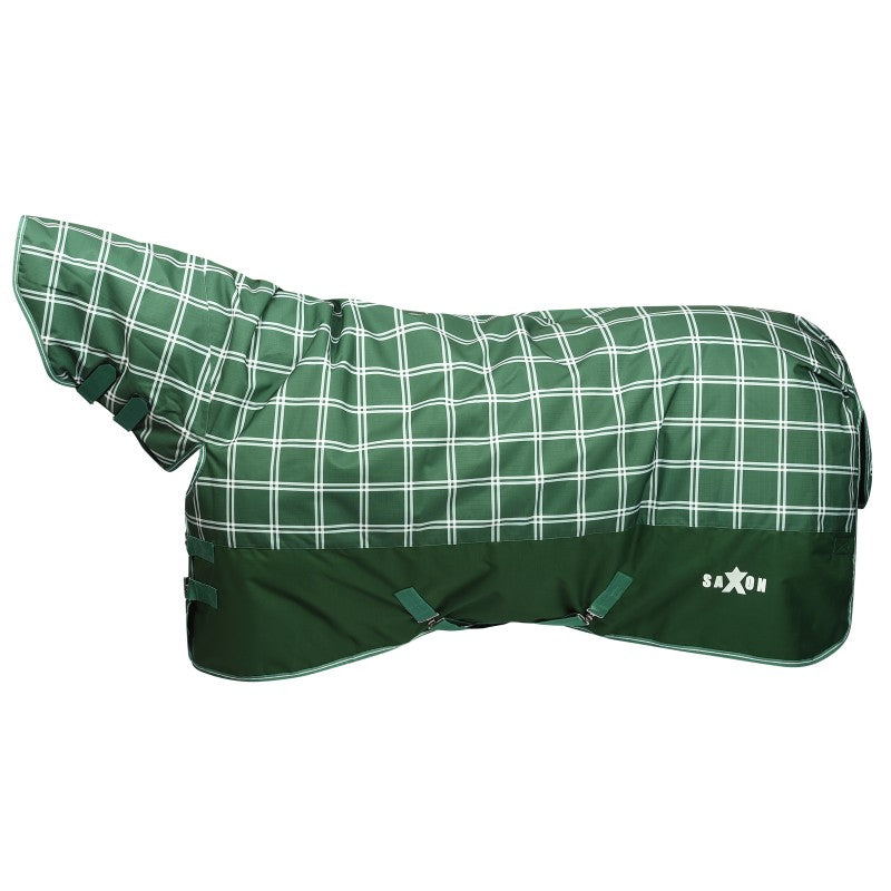 Saxon Defiant 1200D Combo Neck Medium Weight Turnout Rug 200g Hunter Green/Plaid