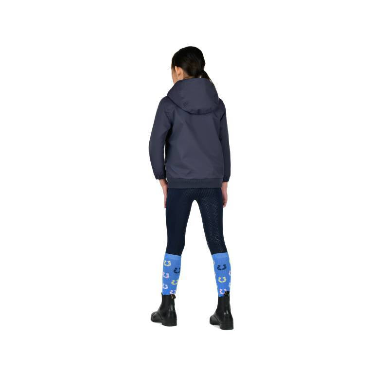 Child wearing Dublin Kids Trinity Blouson Jacket Navy by Dublin, facing away on white background.