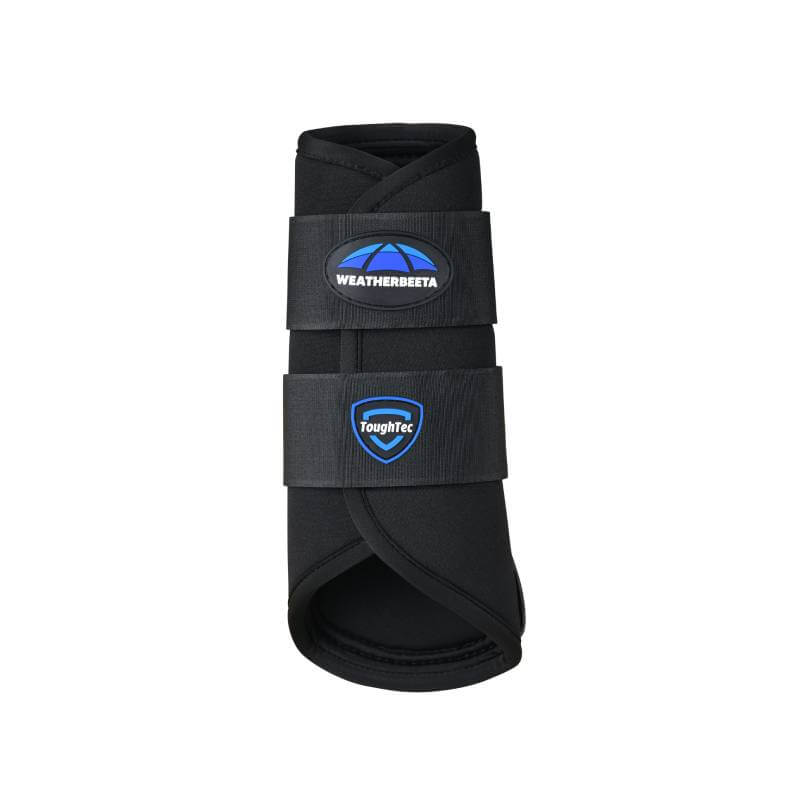 Weatherbeeta Tough-Tec Prime Brushing Boots Black/Black protect horse legs with Velcro straps.