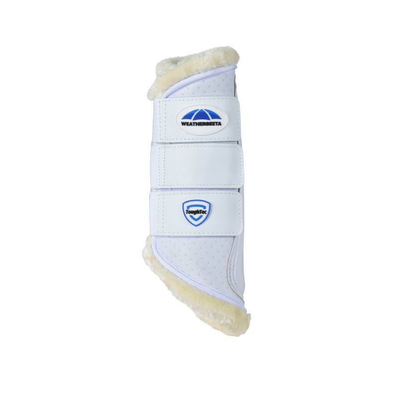 Weatherbeeta Tough-Tec Comfy Fleece Brushing Boots protect horse legs on paved surfaces.