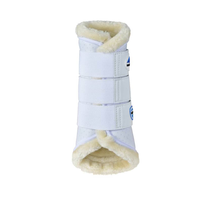 Weatherbeeta Tough-Tec Comfy Fleece Brushing Boots White/White offer durable leg protection.