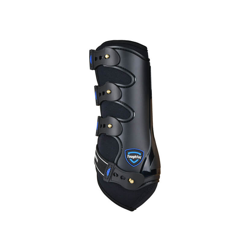 Weatherbeeta Tough-Tec Hard Shell Dressage Boots Black offer fetlock and tendon protection.