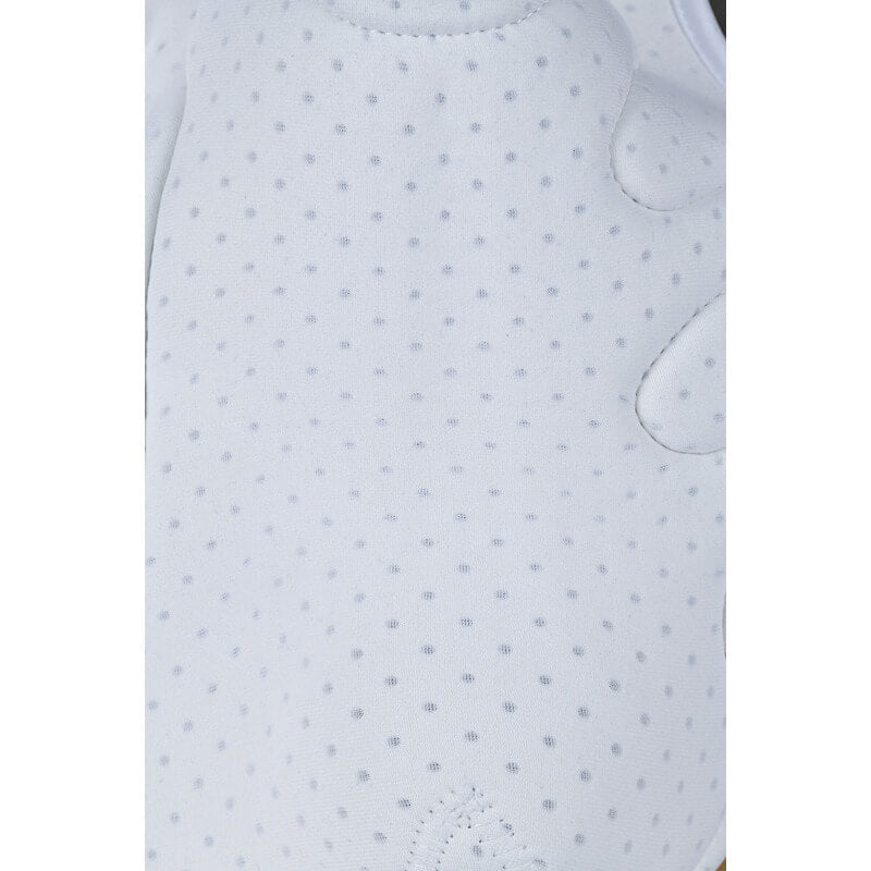 Weatherbeeta Tough-Tec white dressage boots with neoprene lining for horse leg protection.