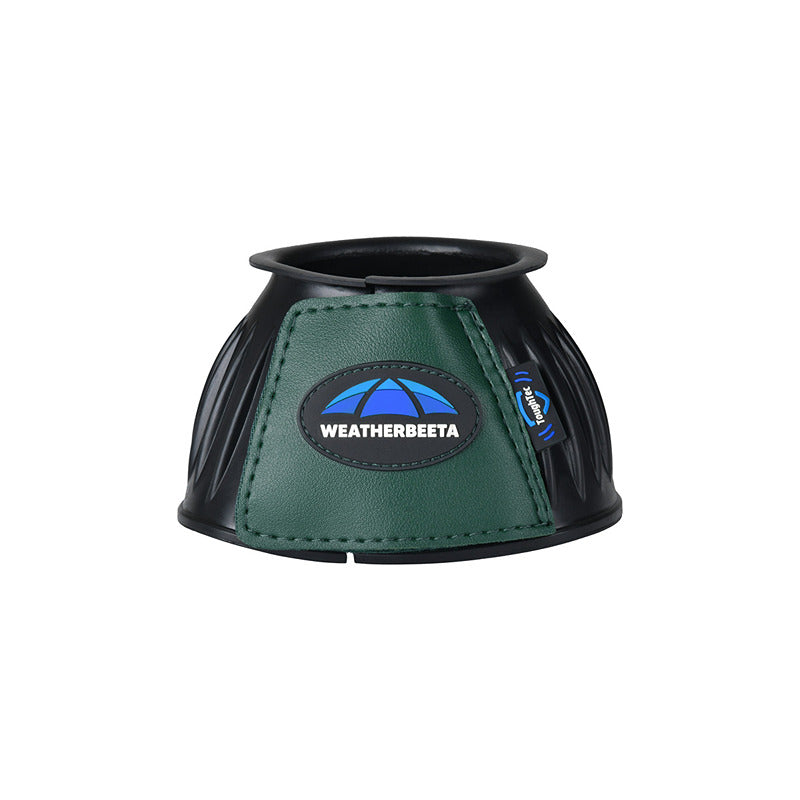 Weatherbeeta Tough-Tec Prime Rubber Bell Boots in Black/Forest Green protect against overreach.