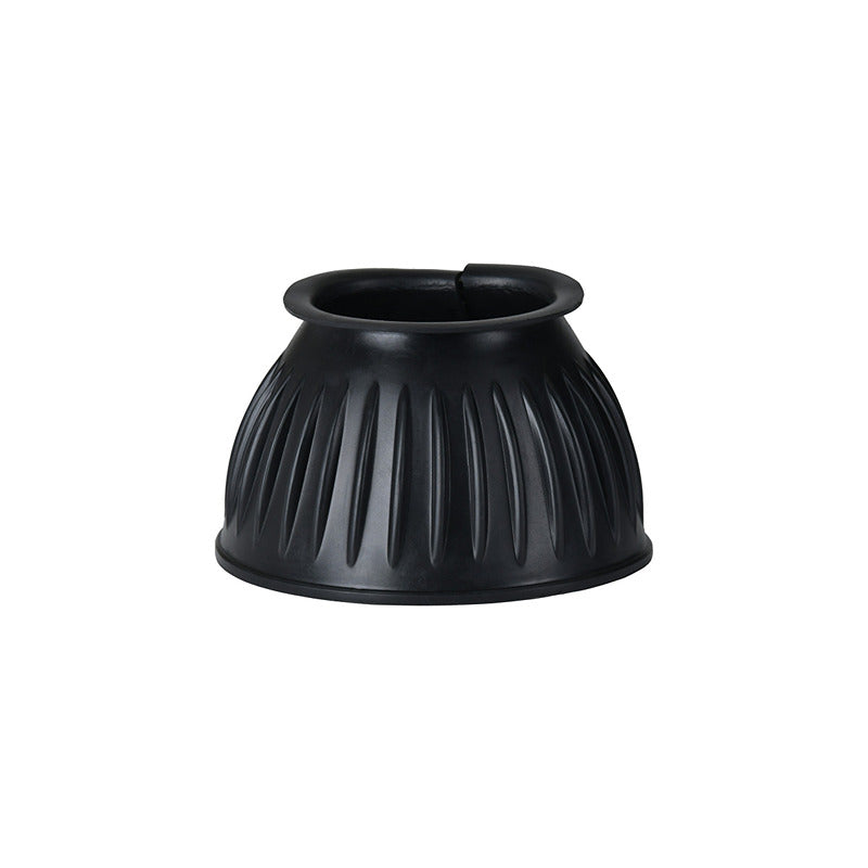 Weatherbeeta Tough-Tec Prime Rubber Bell Boots Black/Navy—durable ribbed protection for horses.