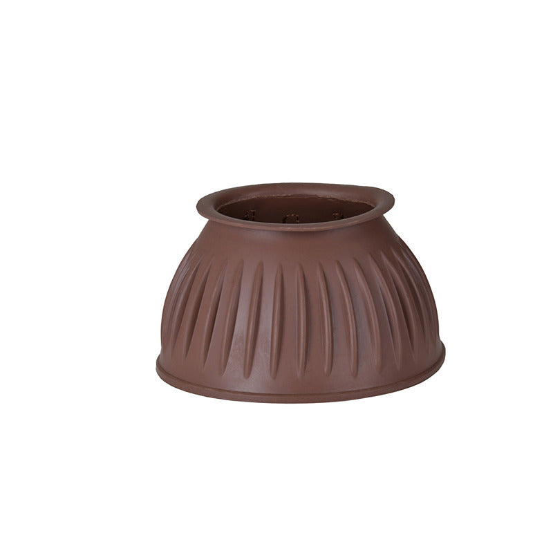Weatherbeeta Tough-Tec Prime brown rubber bell boots with overreach protection.