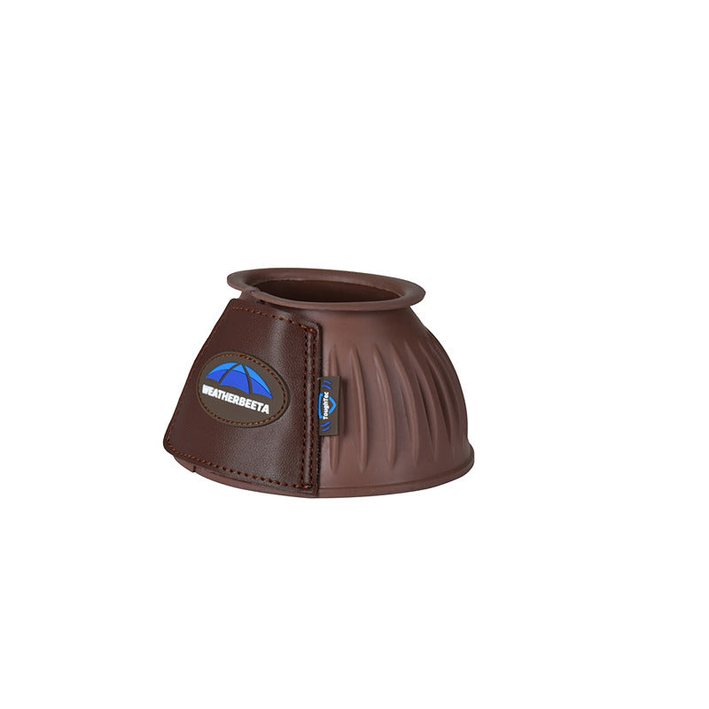 Weatherbeeta Tough-Tec Prime Rubber Bell Boots in brown offer secure overreach protection.