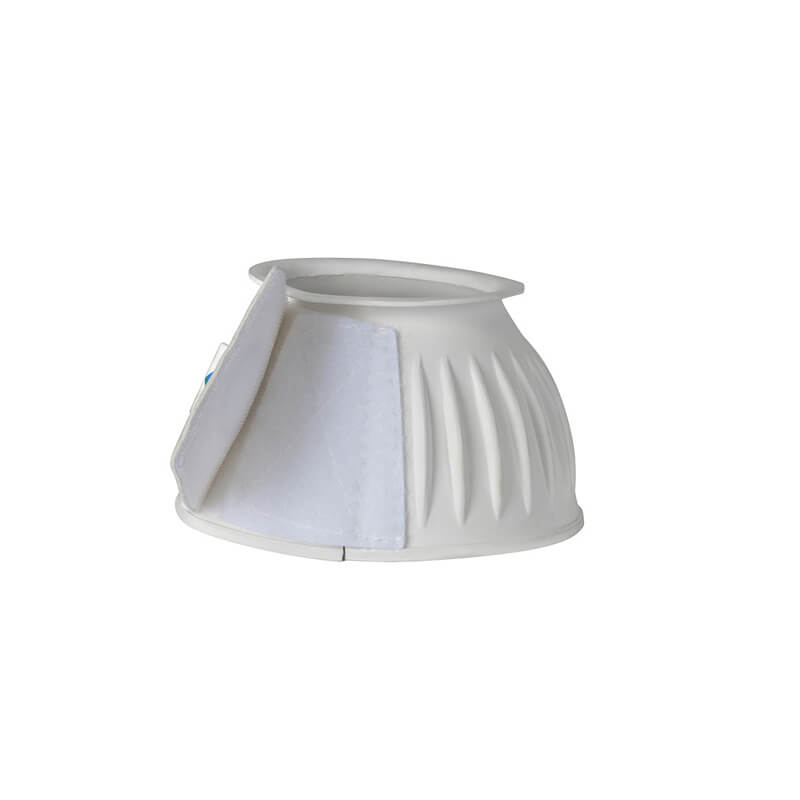 Weatherbeeta Tough-Tec Prime Rubber Bell Boots in white protect pets like horse overreach boots.