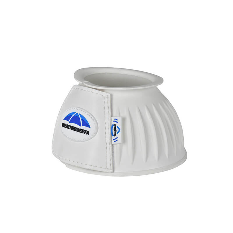 Weatherbeeta Tough-Tec Prime Rubber Bell Boots White/White for horse overreach protection.