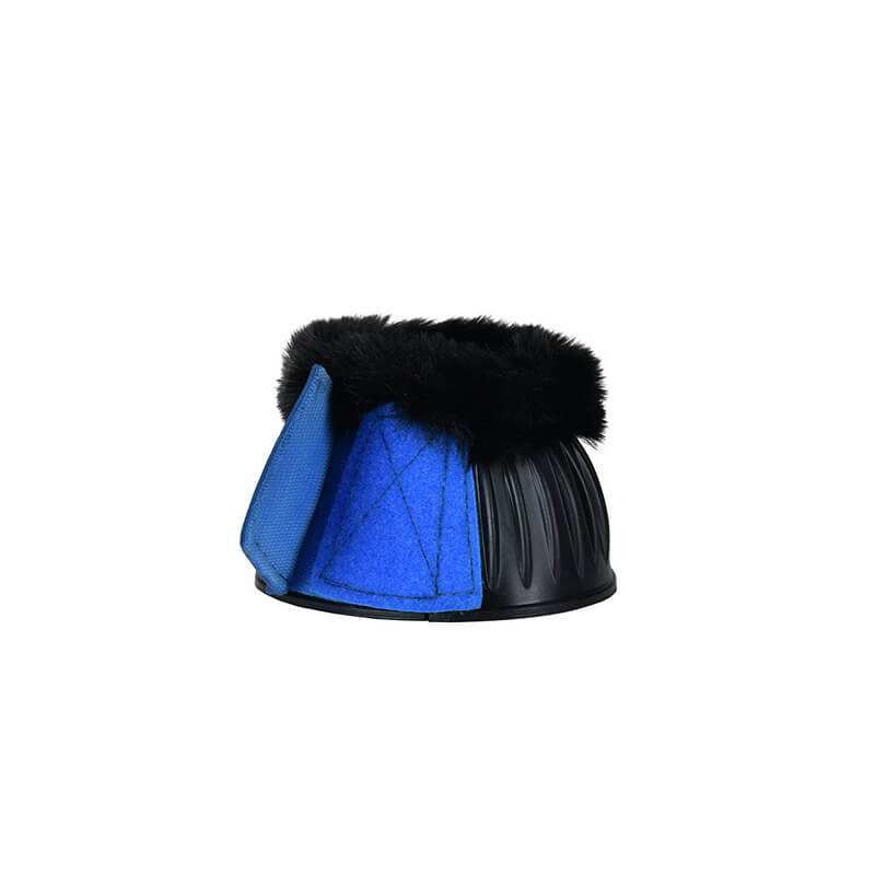 Weatherbeeta Tough-Tec Prime Fleece Trim Bell Boots Black/Cobalt offer overreach protection.