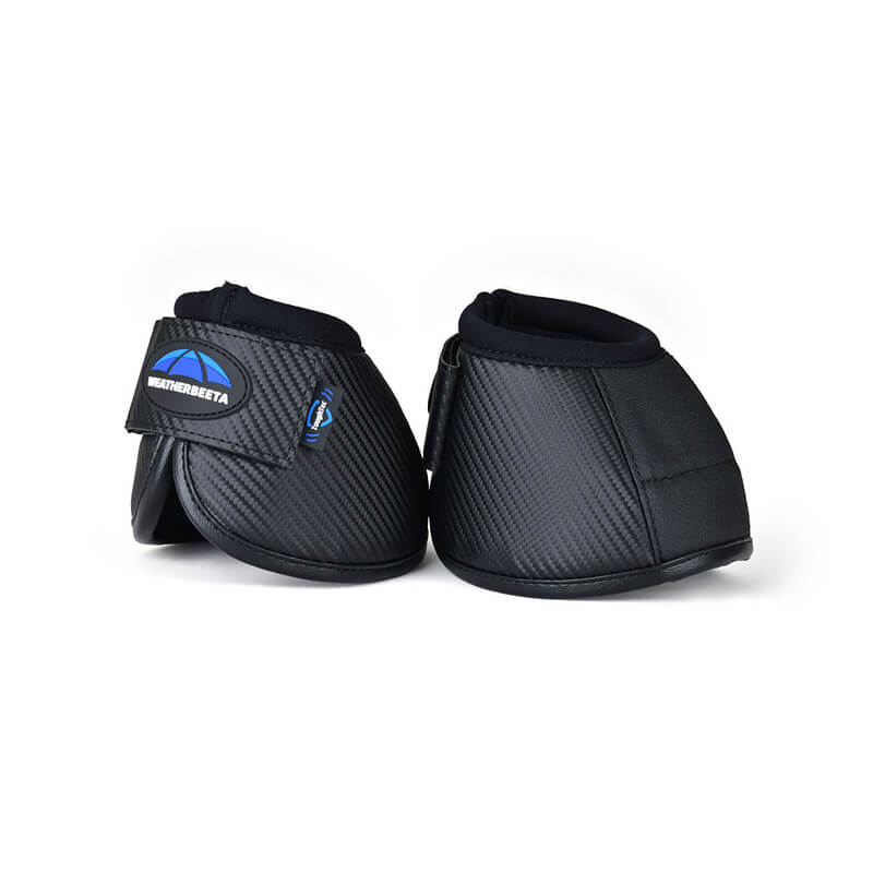 Weatherbeeta Tough-Tec Anatomical Bell Boots Black offer overreach protection with Velcro straps.