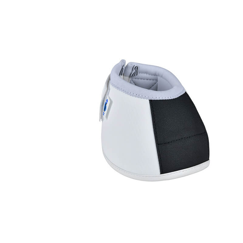 Weatherbeeta Tough-Tec Anatomical Bell Boots White with soft padding for horse hoof protection.