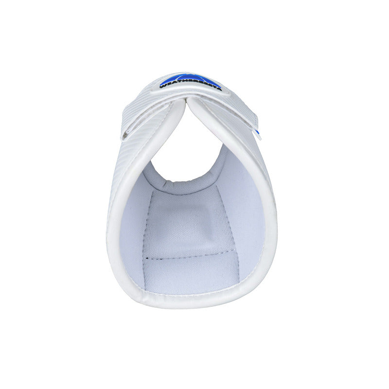 Weatherbeeta Tough-Tec Anatomical Bell Boots White, shown front view with a curved brim design.