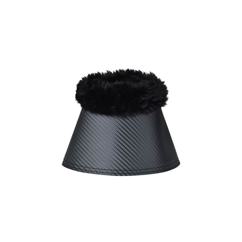 Weatherbeeta Tough-Tec Fleece Trim Bell Boots Black, shown on a white background.