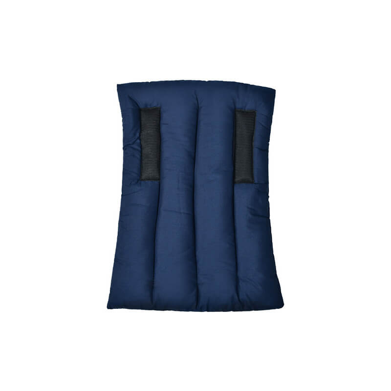 Weatherbeeta Tough-Tec Stable Boot Wraps in black/navy with padded liner and vertical slots.