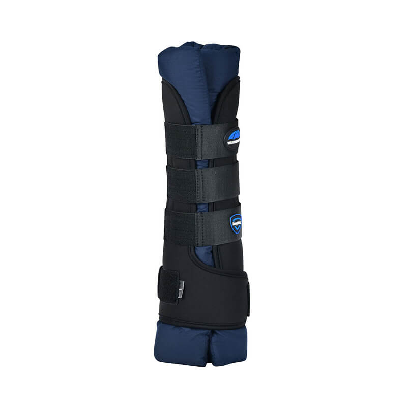 Weatherbeeta Tough-Tec Stable Boot Wraps Black/Navy protect horse legs with adjustable straps.