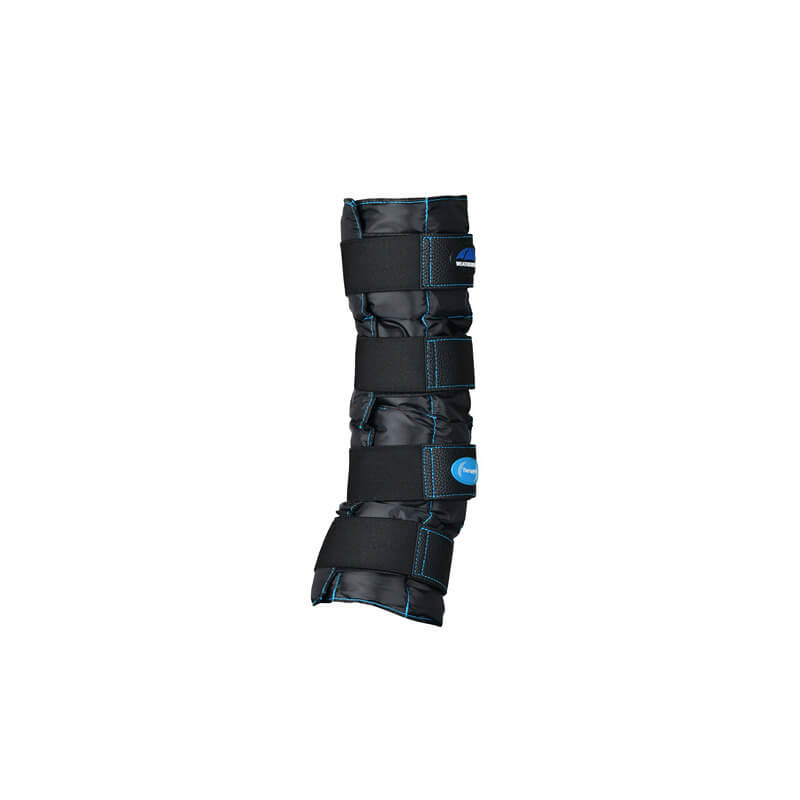 Weatherbeeta Therapy-Tec II Gel Ice Boots Black have four straps for horse recovery.