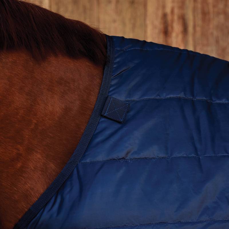 Close-up of a horse in a Weatherbeeta Comfitec Medium Weight Standard Neck Liner Navy 200g.