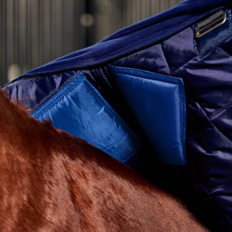 Close-up of a horse in the Weatherbeeta Comfitec 1000D Diamond Quilt Stable Rug Detach-A-Neck.
