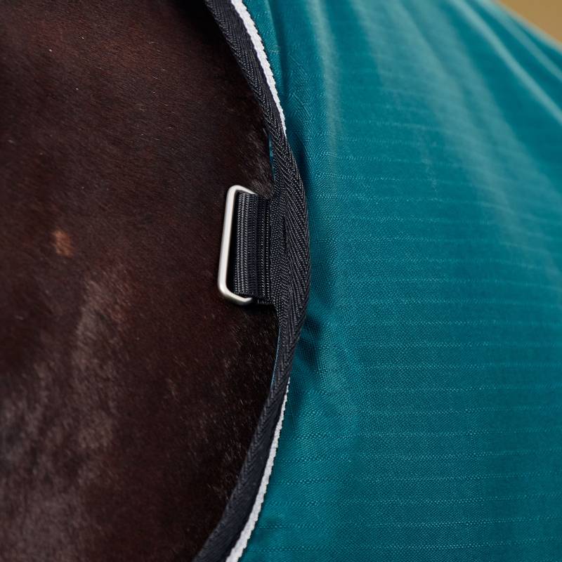 Weatherbeeta Comfitec Classic Light Turnout Rug Forest Green/Black, 50g, with black strap.