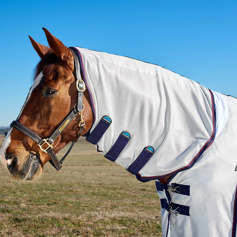 Weatherbeeta Comfitec Airflow Combo Neck Lightweight Fly Rug Grey/Navy/Burgundy-Pet n Pony-Weatherbeeta