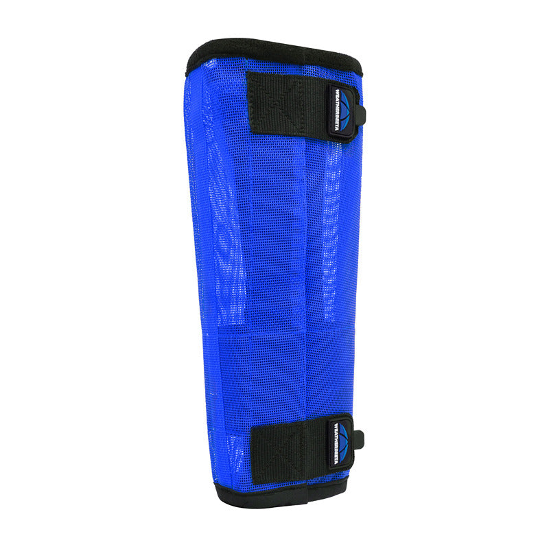 Weatherbeeta Comfitec Dura-Mesh Fly Wraps Blue/Black, two straps, for horse leg protection.