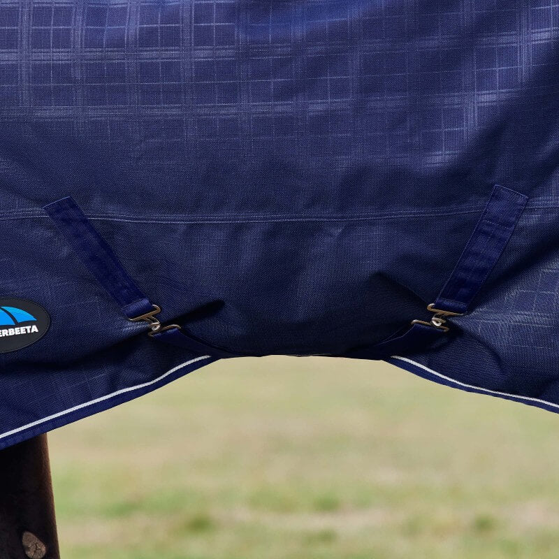 Weatherbeeta Comfitec Prelim Turnout Rug Standard Neck Medium Light Weight 100G Navy Embossed Plaid