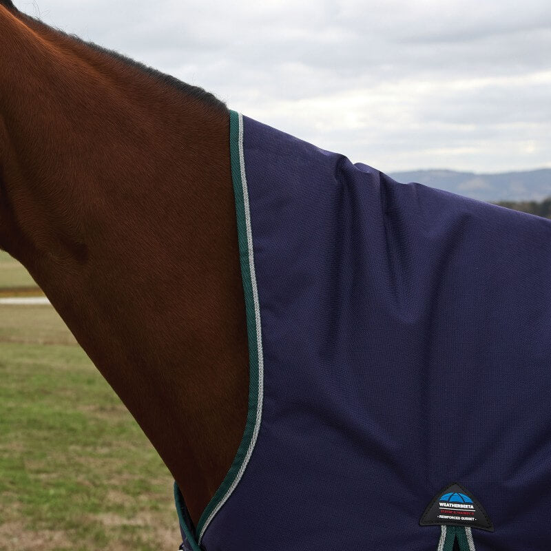 Weatherbeeta Comfitec Plus Dynamic Turnout Rug High Neck Light Weight 0G Navy/Forest Green