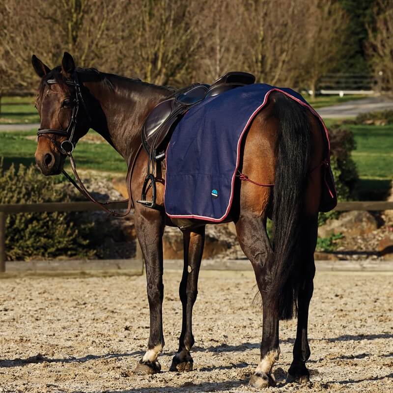 Weatherbeeta Waterproof Fleece Quarter Sheet Navy/Burgundy